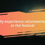 My experience volunteering at the festival